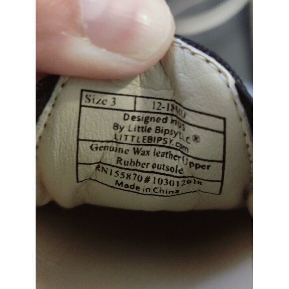 Little Bipsy Lucas Slide On Baby/Crib Shoes Black Boys Size 3 (12-18Months) - Picture 7 of 7